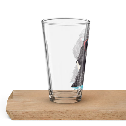 Black Doodle Shaker Pint Glass