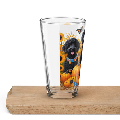 Fall Black Doodles Shaker Pint Glass