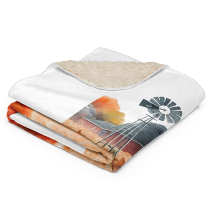 Fall Doodle Sherpa Blanket