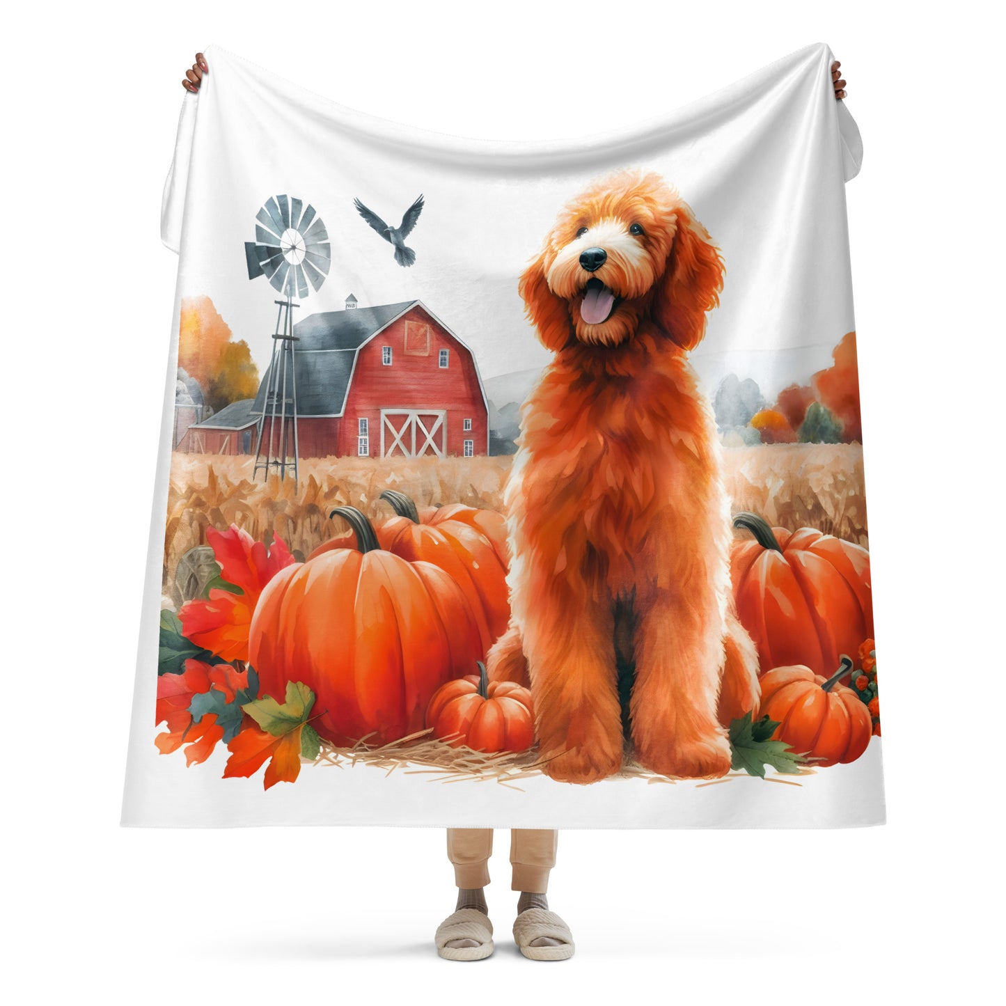 Fall Doodle Sherpa Blanket