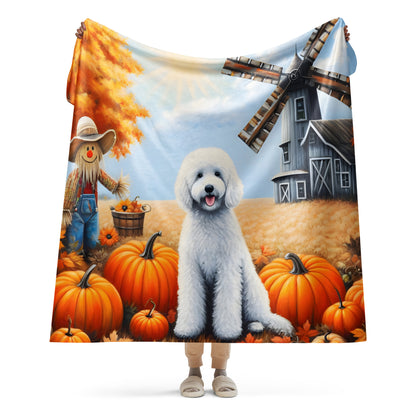 Fall Doodle Sherpa Blanket