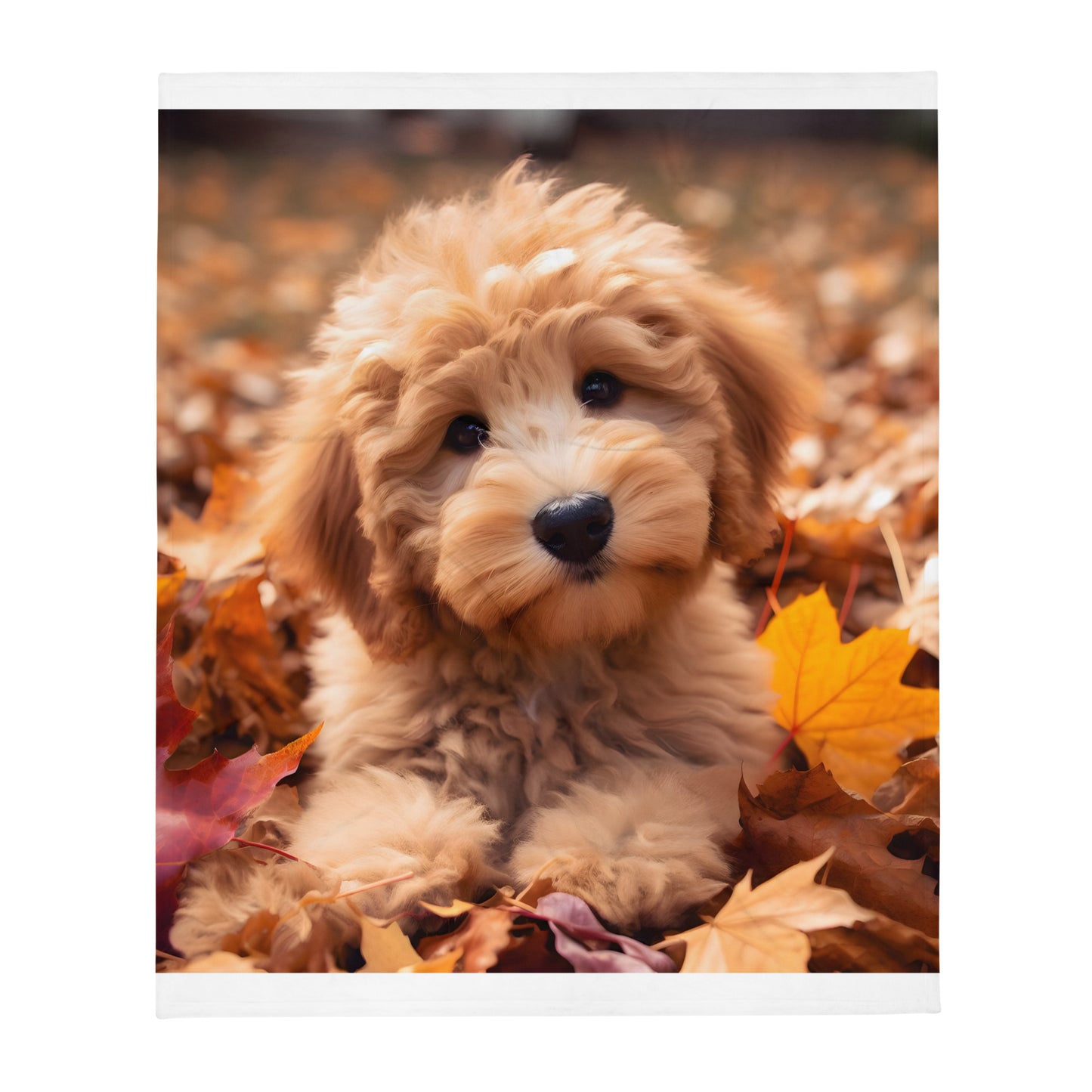 Fall Puppy Throw Blanket