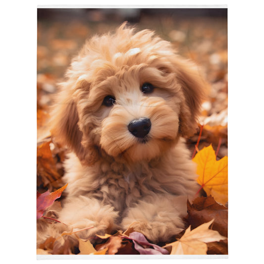 Fall Puppy Throw Blanket