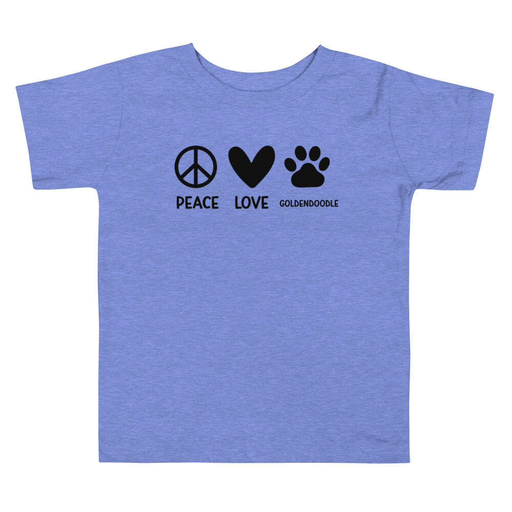 Peace Love Goldendoodle Toddler Short Sleeve T Shirt