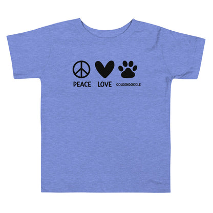 Peace Love Goldendoodle Toddler Short Sleeve T Shirt