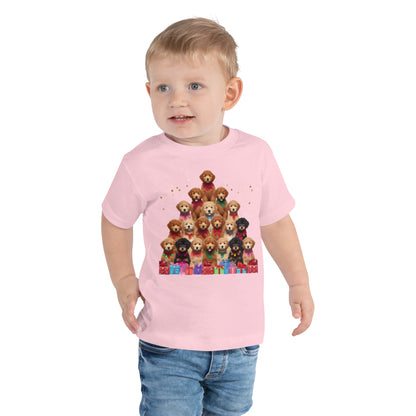 Doodle Christmas Tree Toddler Short Sleeve T Shirt