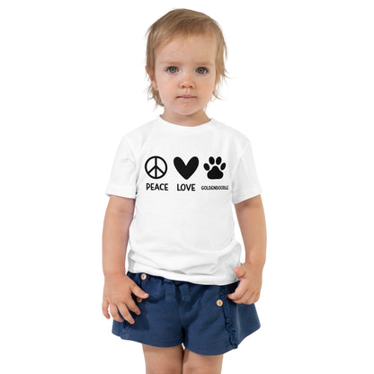 Peace Love Goldendoodle Toddler Short Sleeve T Shirt