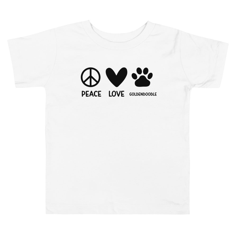 Peace Love Goldendoodle Toddler Short Sleeve T Shirt