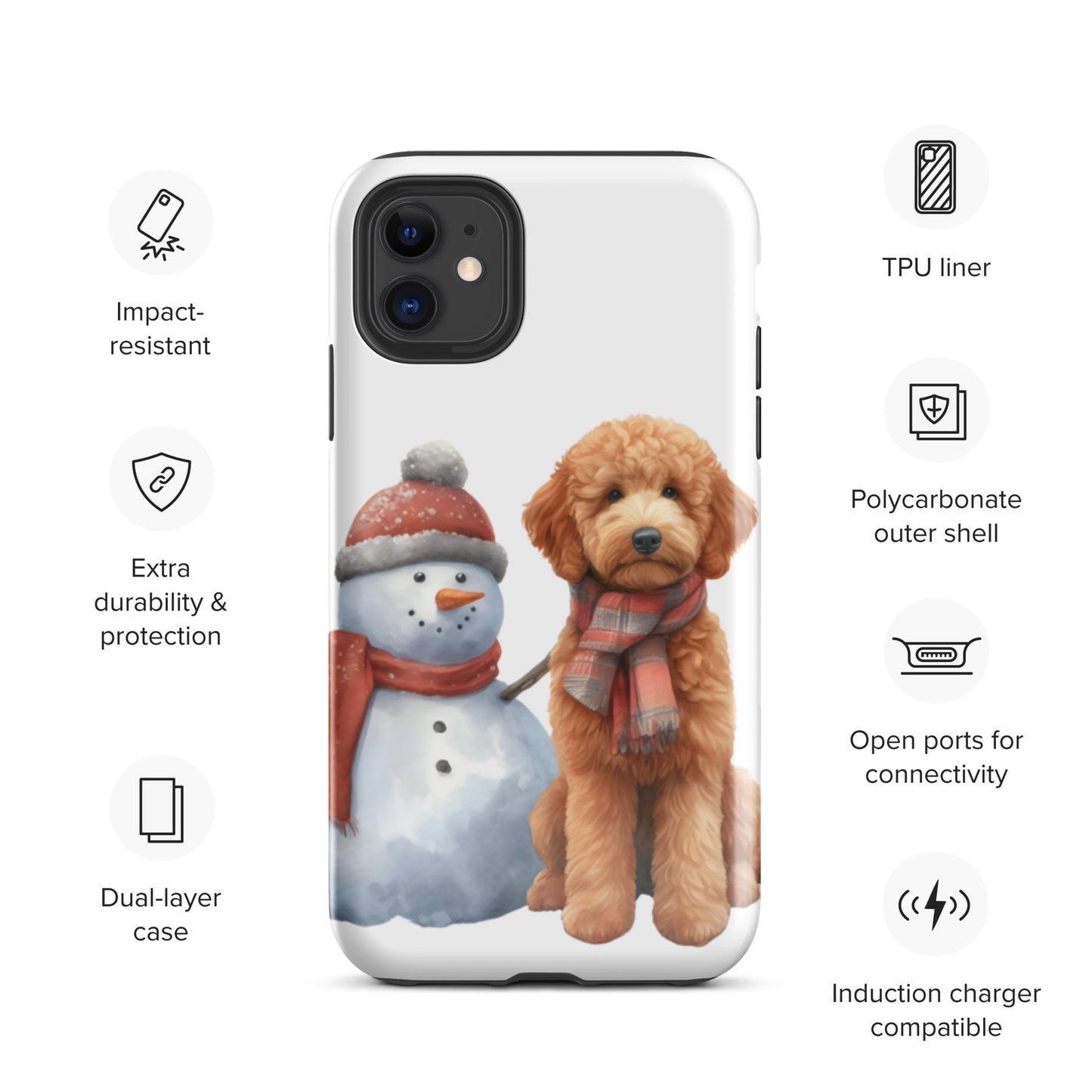 Christmas Doodle w/Snowman Tough Case for iPhone®