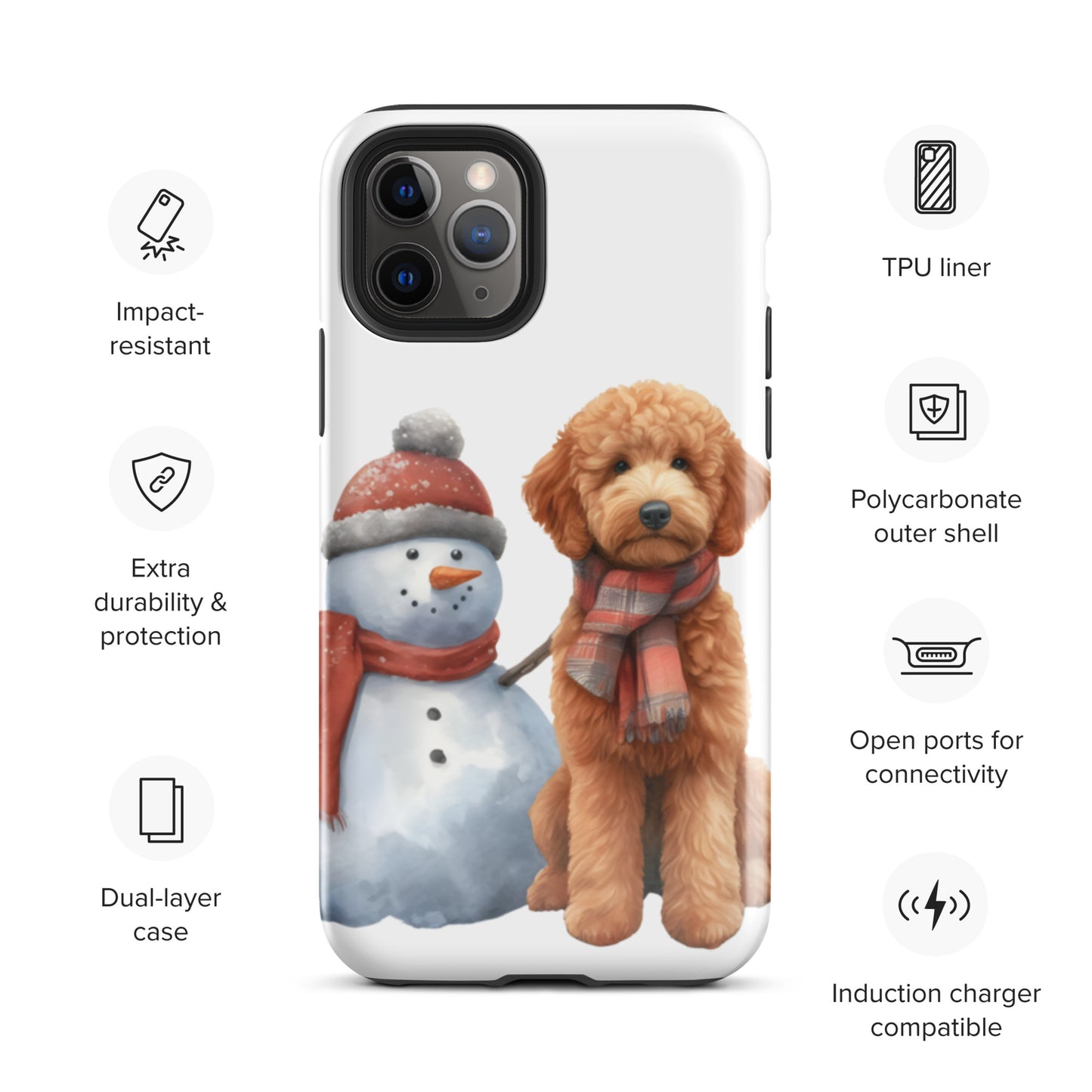 Christmas Doodle w/Snowman Tough Case for iPhone®