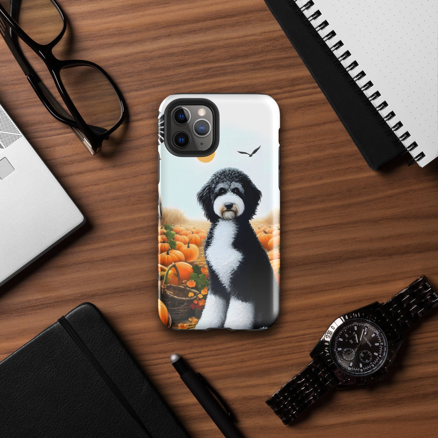 Fall Pumpkins Black & White Doodle Tough Case for iPhone®