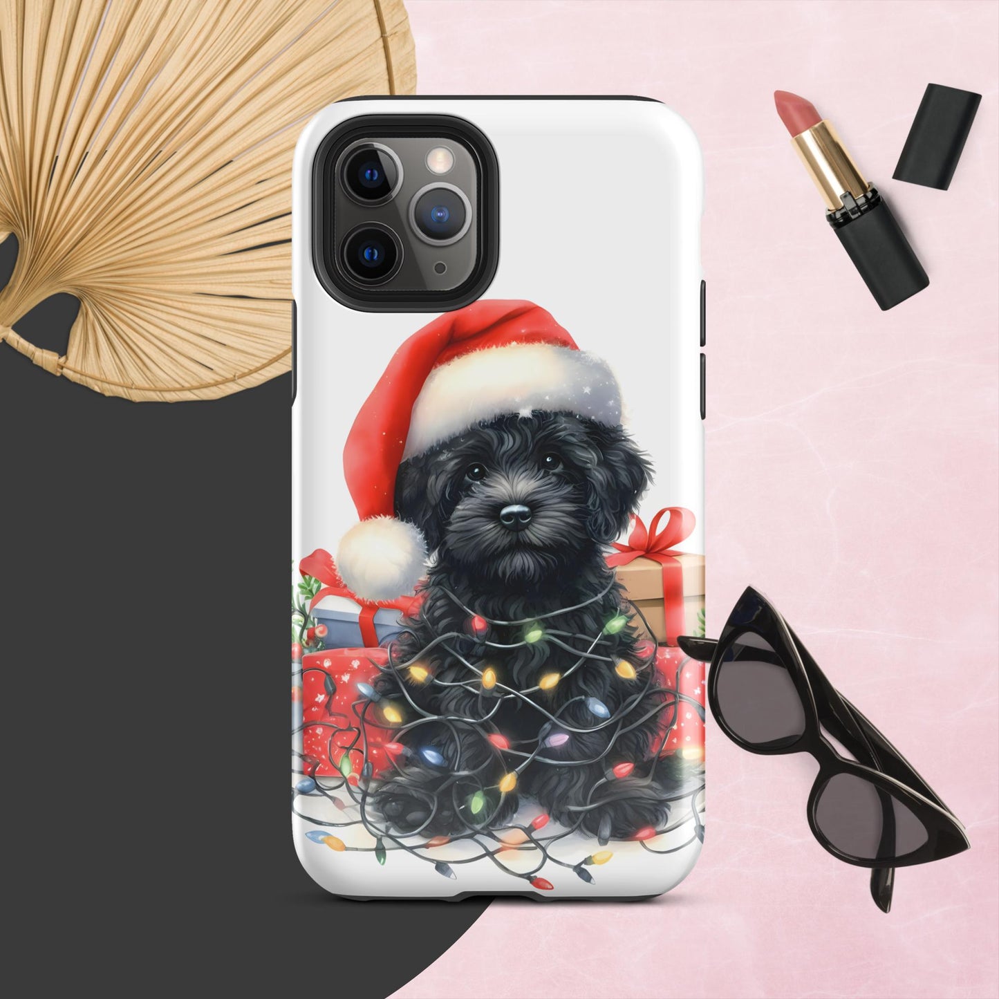 Black Doodle Puppy Tough Case for iPhone®