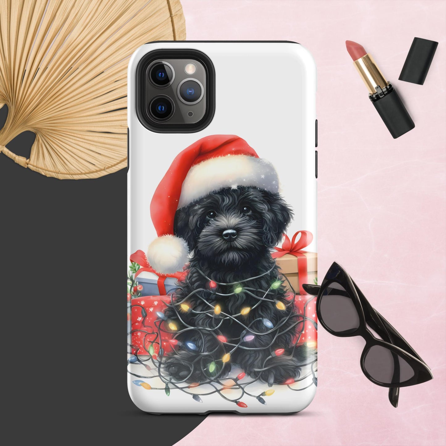 Black Doodle Puppy Tough Case for iPhone®