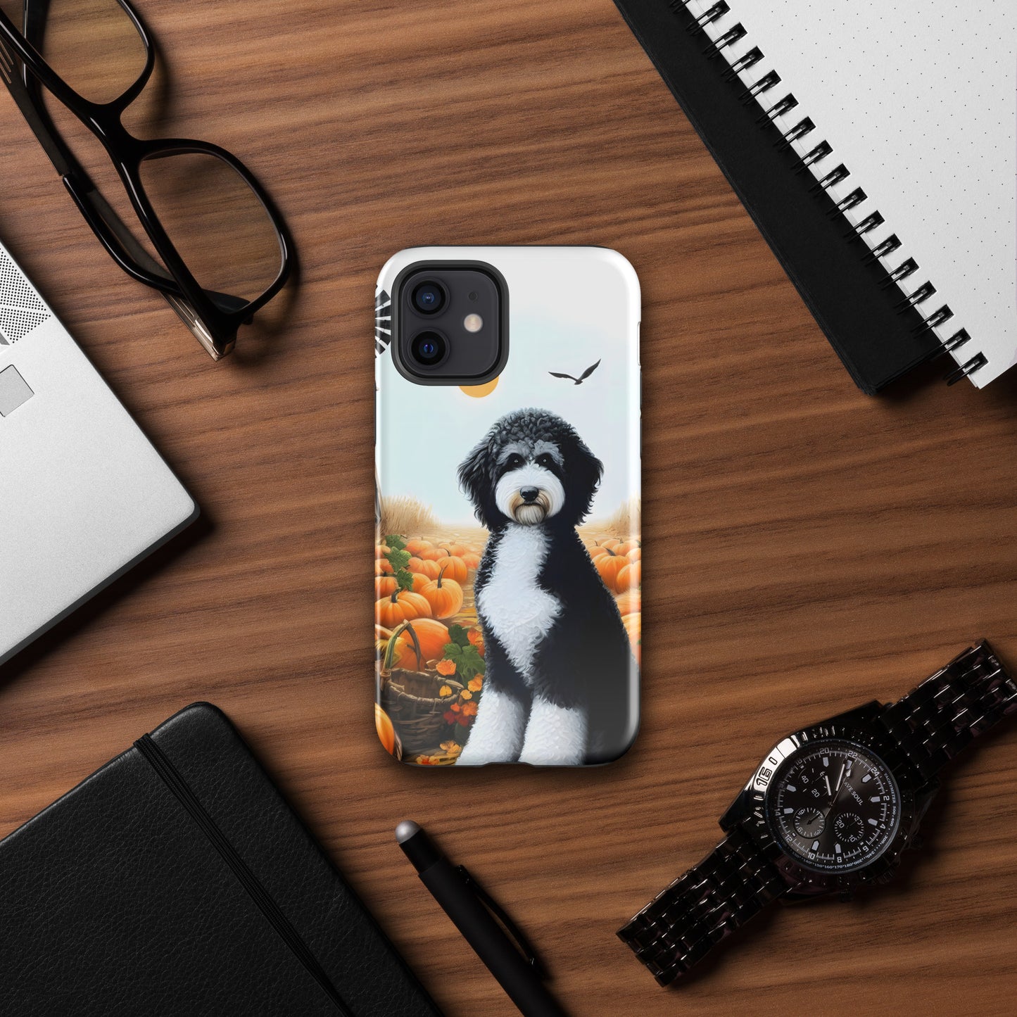 Fall Pumpkins Black & White Doodle Tough Case for iPhone®