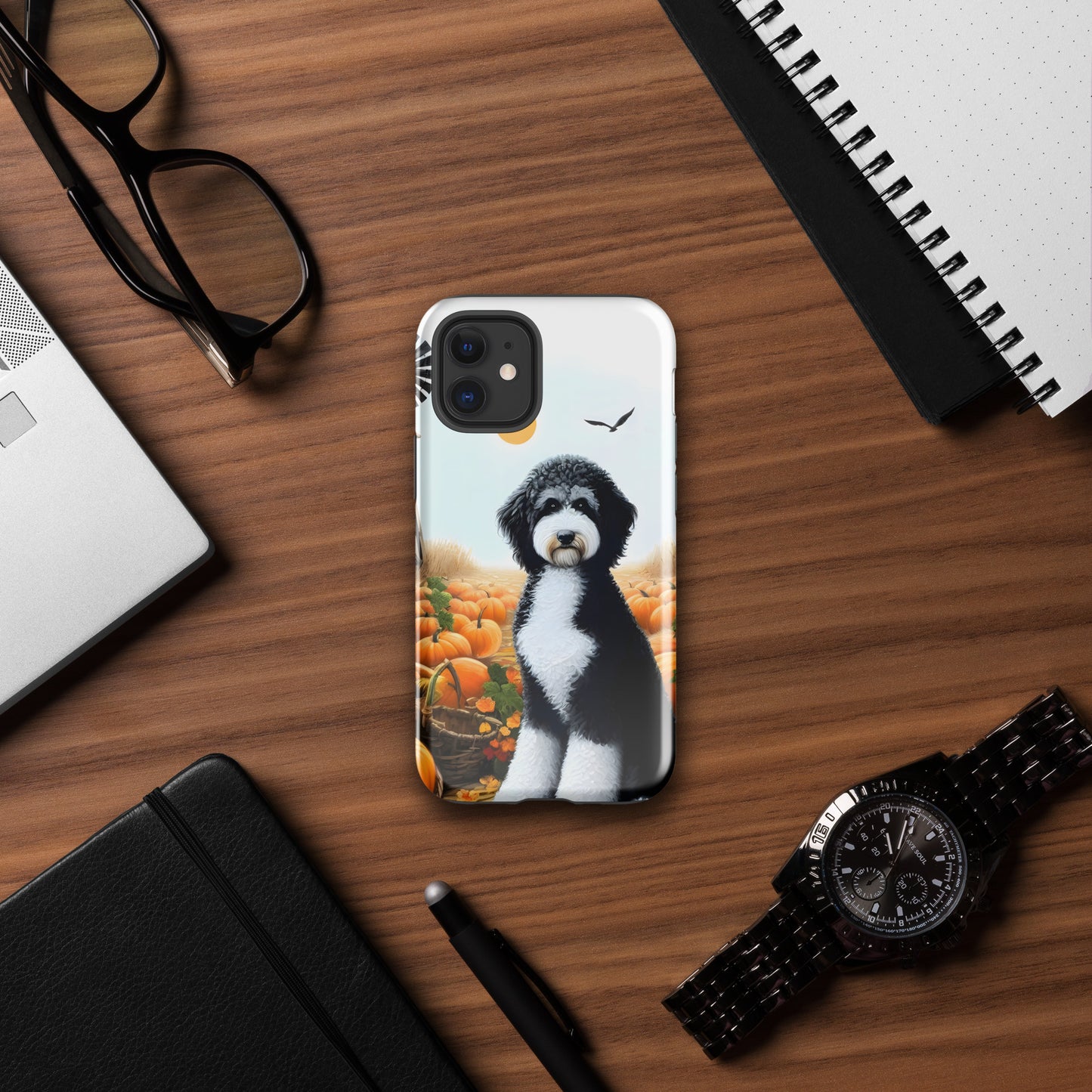 Fall Pumpkins Black & White Doodle Tough Case for iPhone®