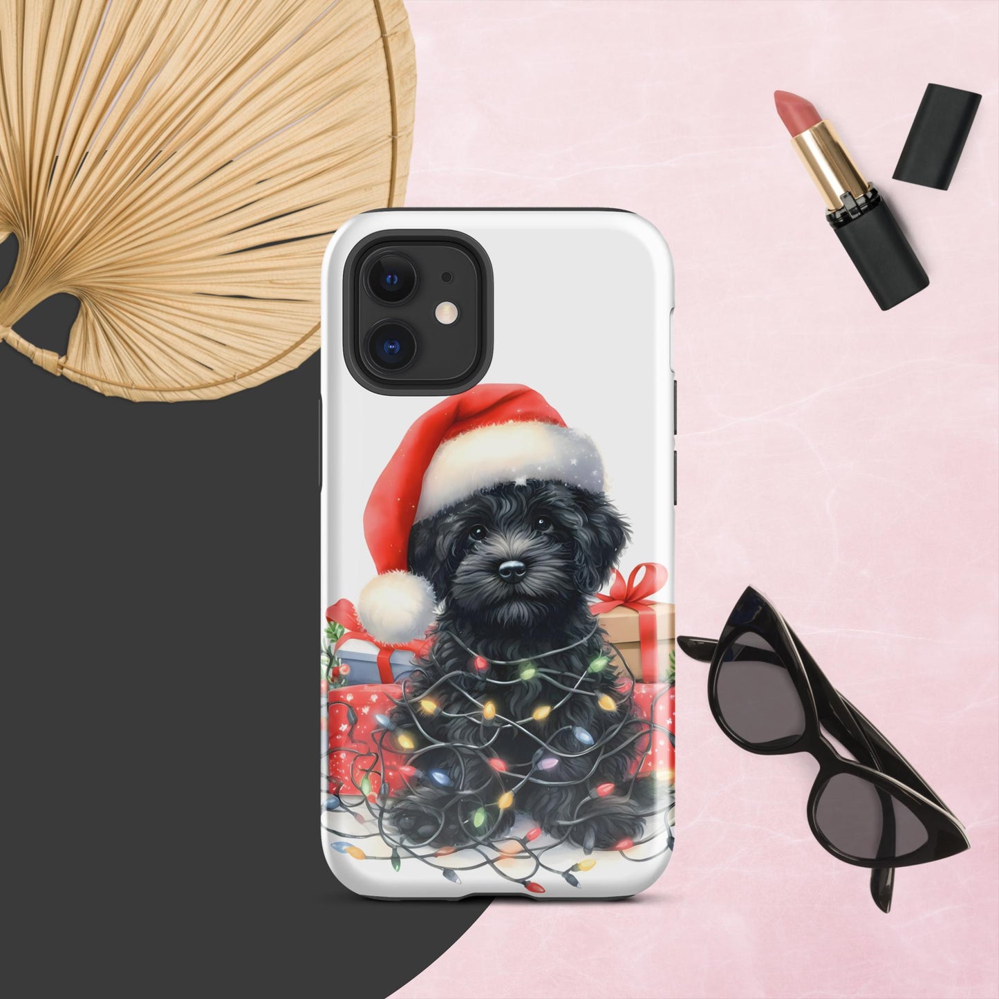 Black Doodle Puppy Tough Case for iPhone®