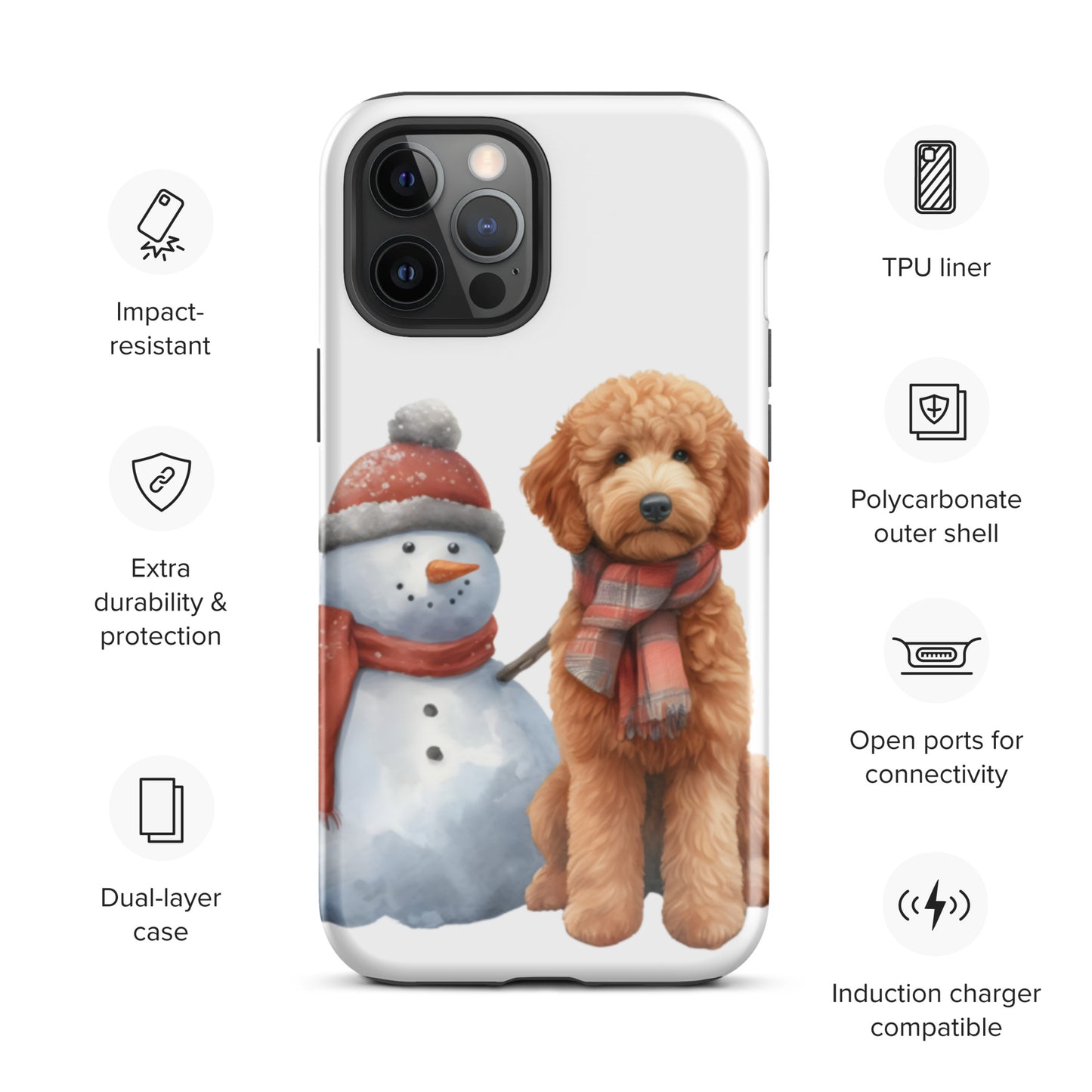 Christmas Doodle w/Snowman Tough Case for iPhone®