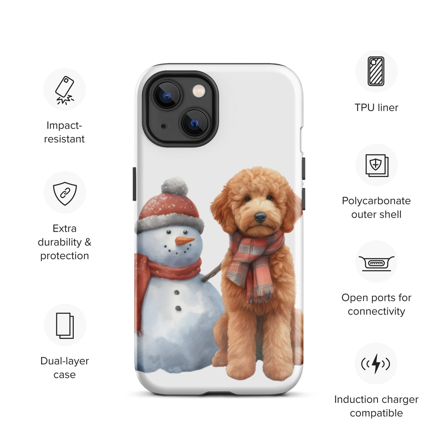 Christmas Doodle w/Snowman Tough Case for iPhone®