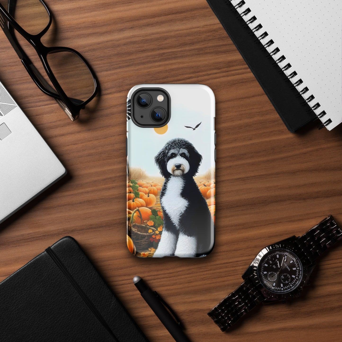 Fall Pumpkins Black & White Doodle Tough Case for iPhone®