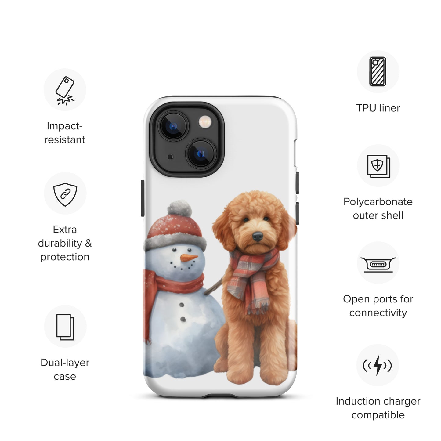 Christmas Doodle w/Snowman Tough Case for iPhone®