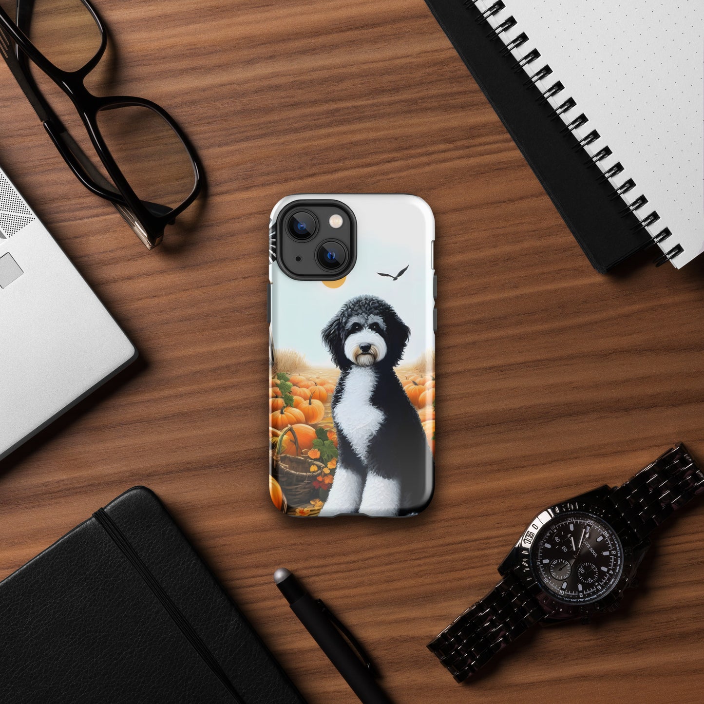 Fall Pumpkins Black & White Doodle Tough Case for iPhone®