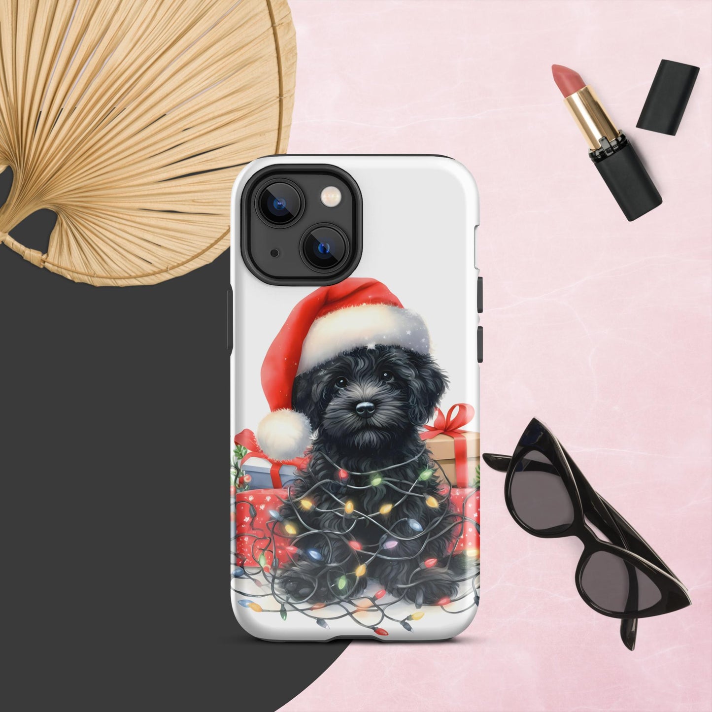 Black Doodle Puppy Tough Case for iPhone®