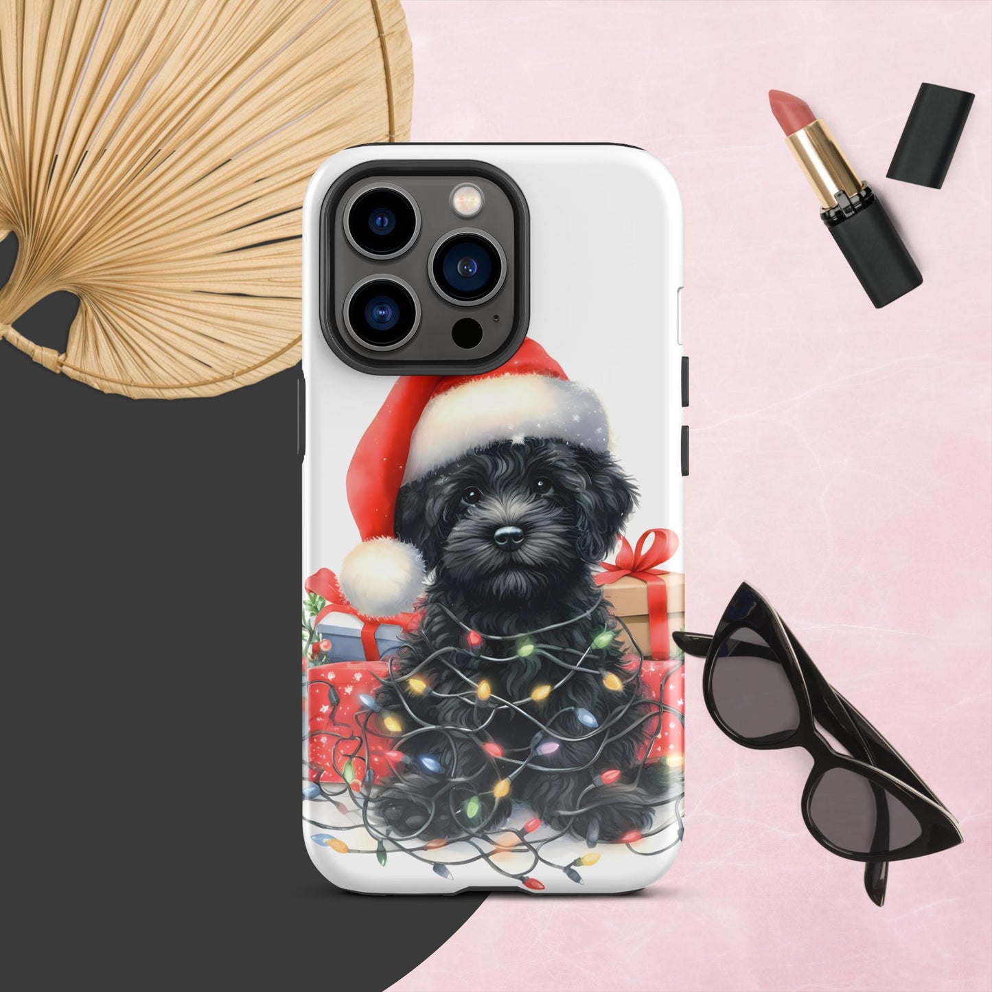 Black Doodle Puppy Tough Case for iPhone®