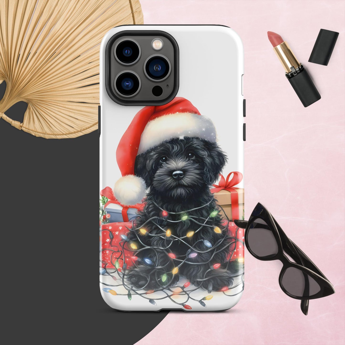 Black Doodle Puppy Tough Case for iPhone®