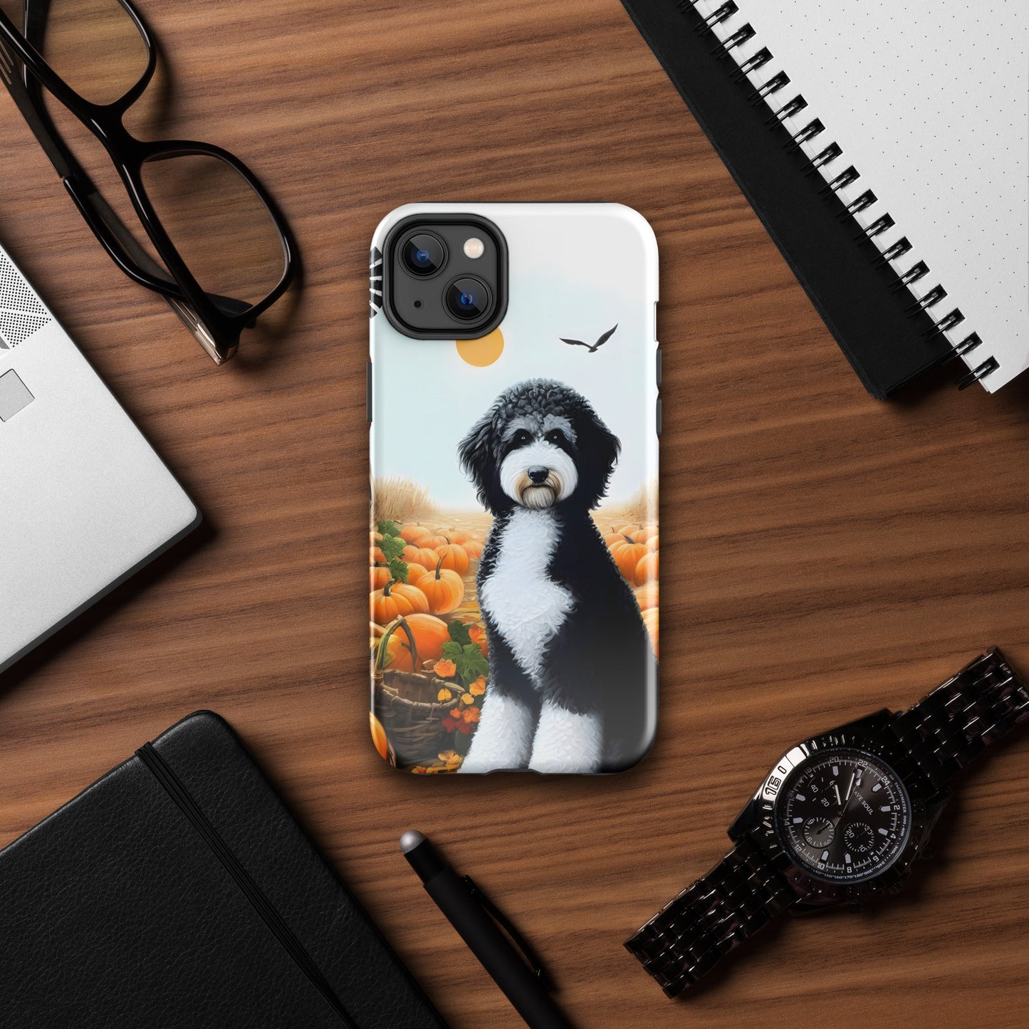 Fall Pumpkins Black & White Doodle Tough Case for iPhone®