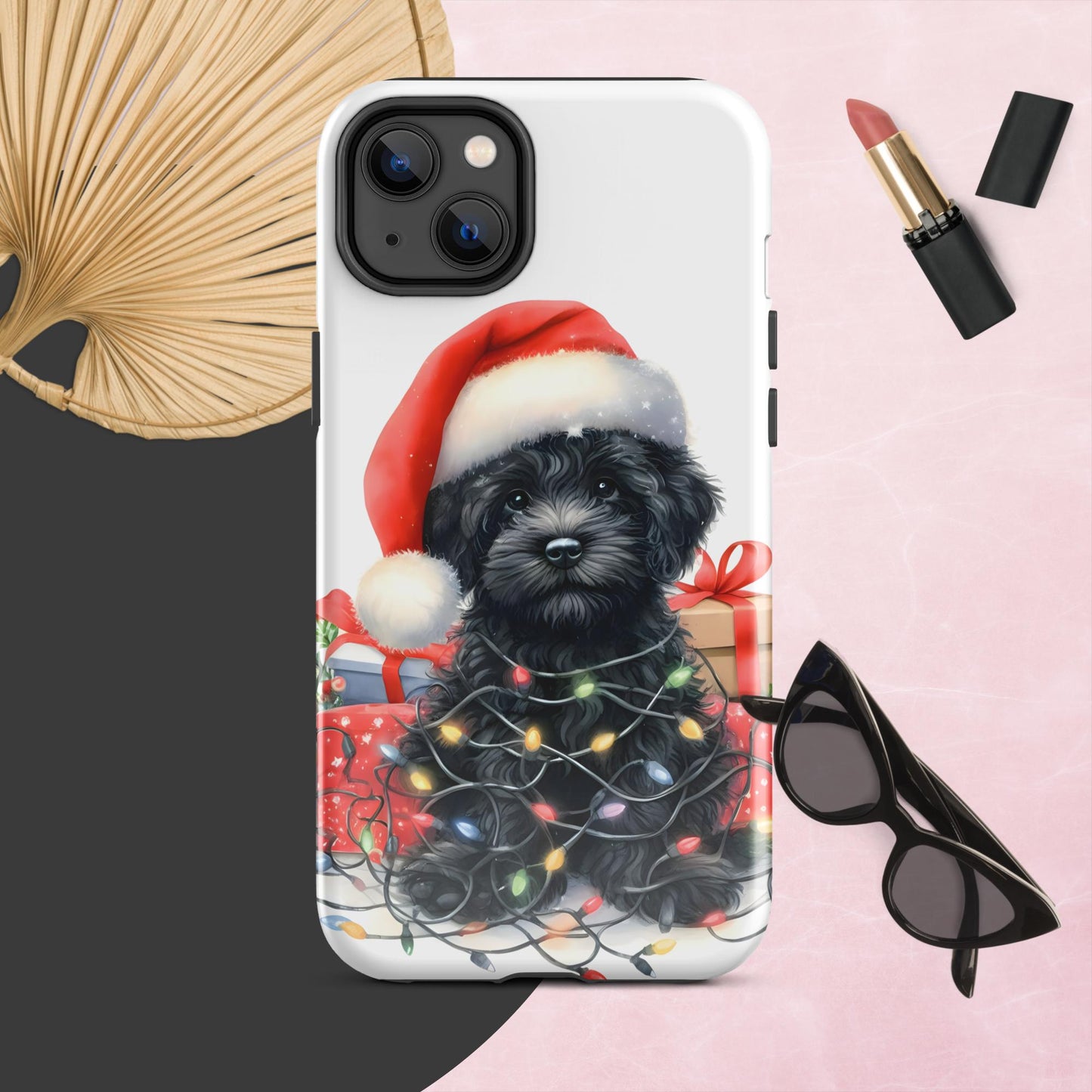 Black Doodle Puppy Tough Case for iPhone®