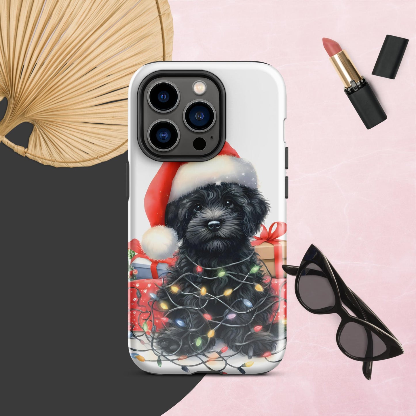 Black Doodle Puppy Tough Case for iPhone®