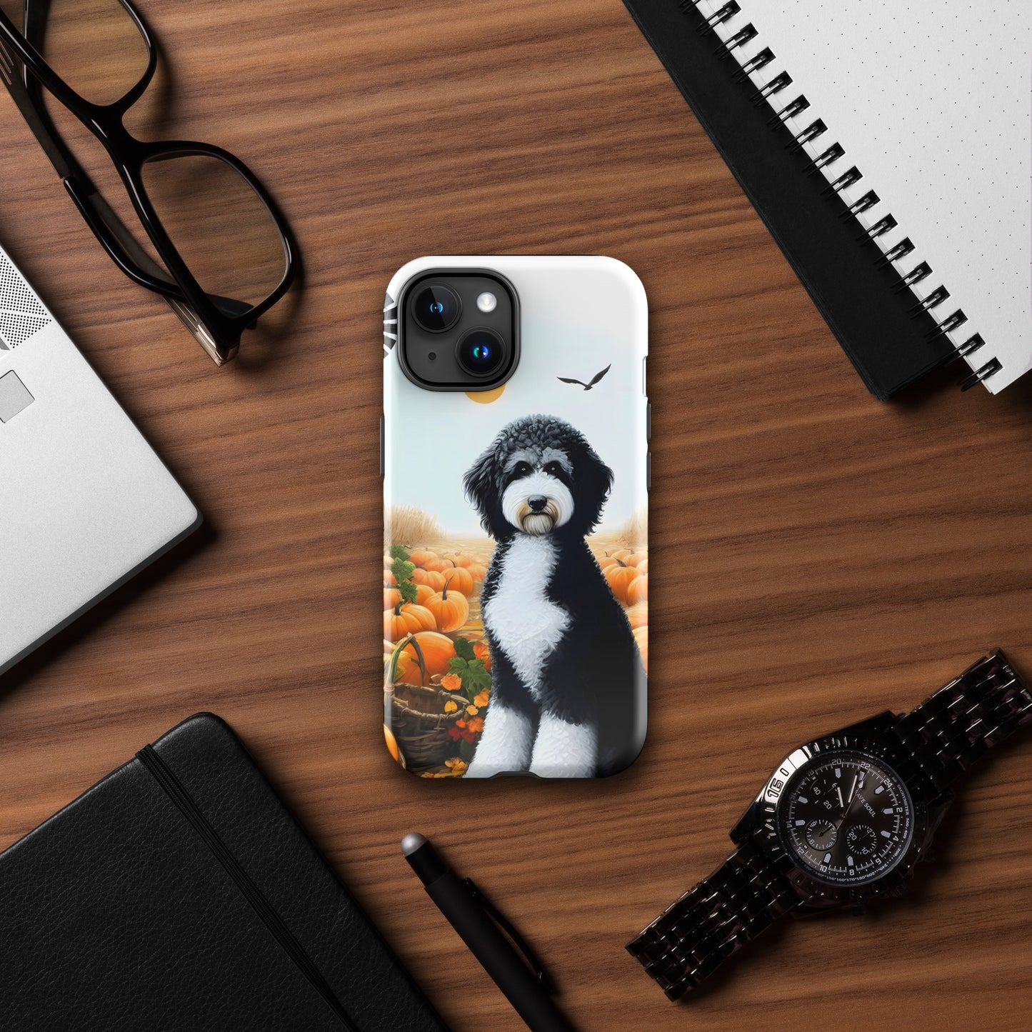 Fall Pumpkins Black & White Doodle Tough Case for iPhone®