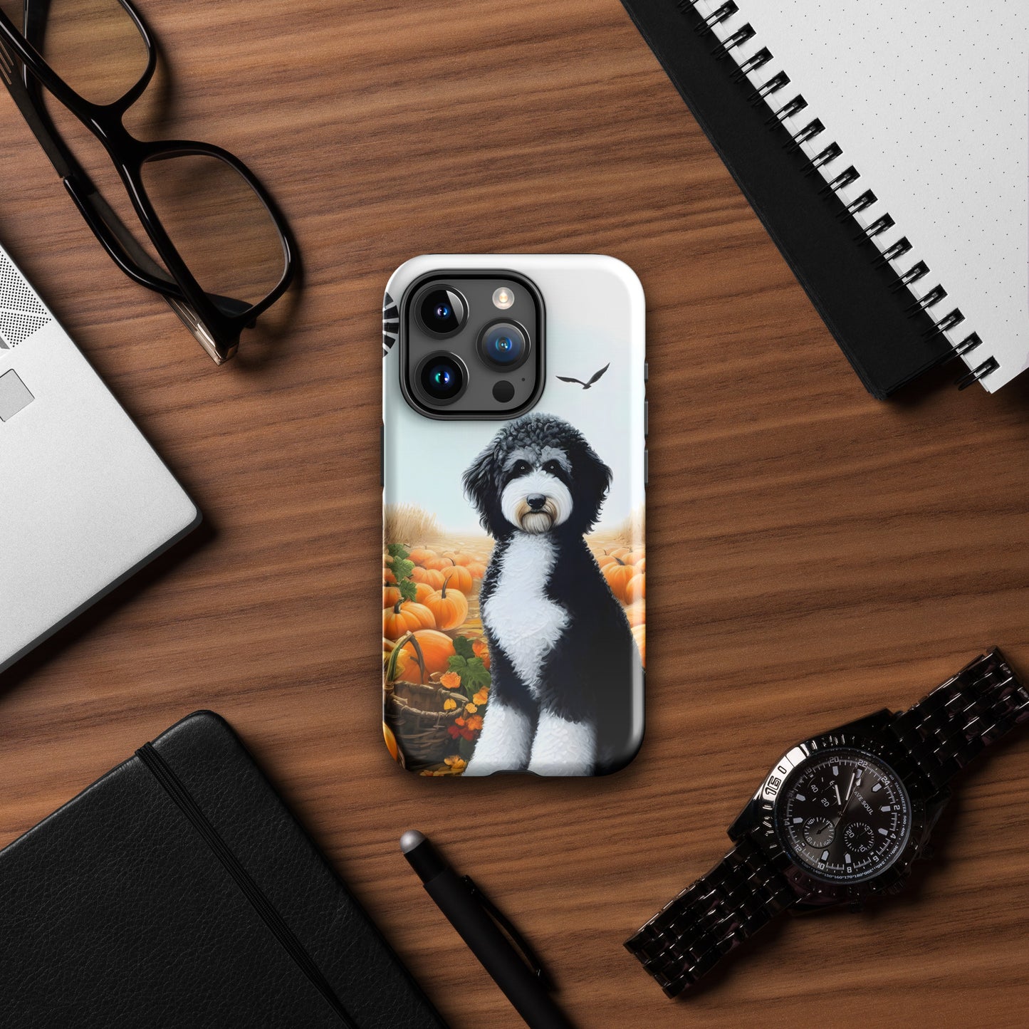 Fall Pumpkins Black & White Doodle Tough Case for iPhone®