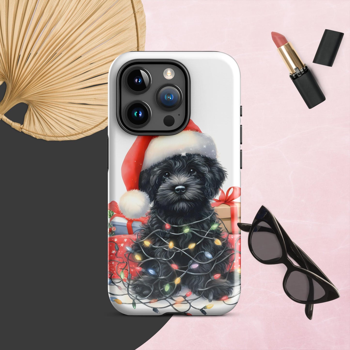 Black Doodle Puppy Tough Case for iPhone®