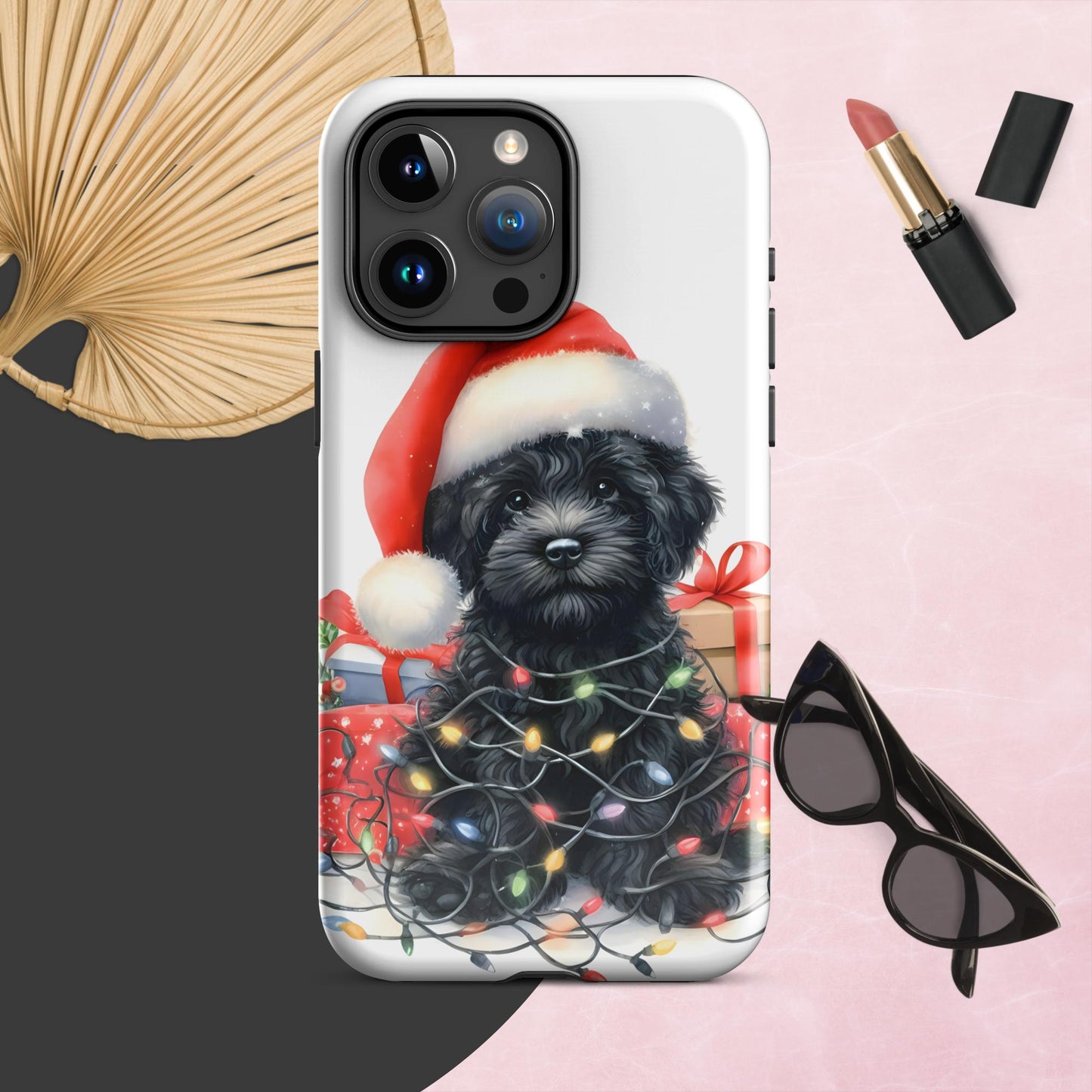 Black Doodle Puppy Tough Case for iPhone®