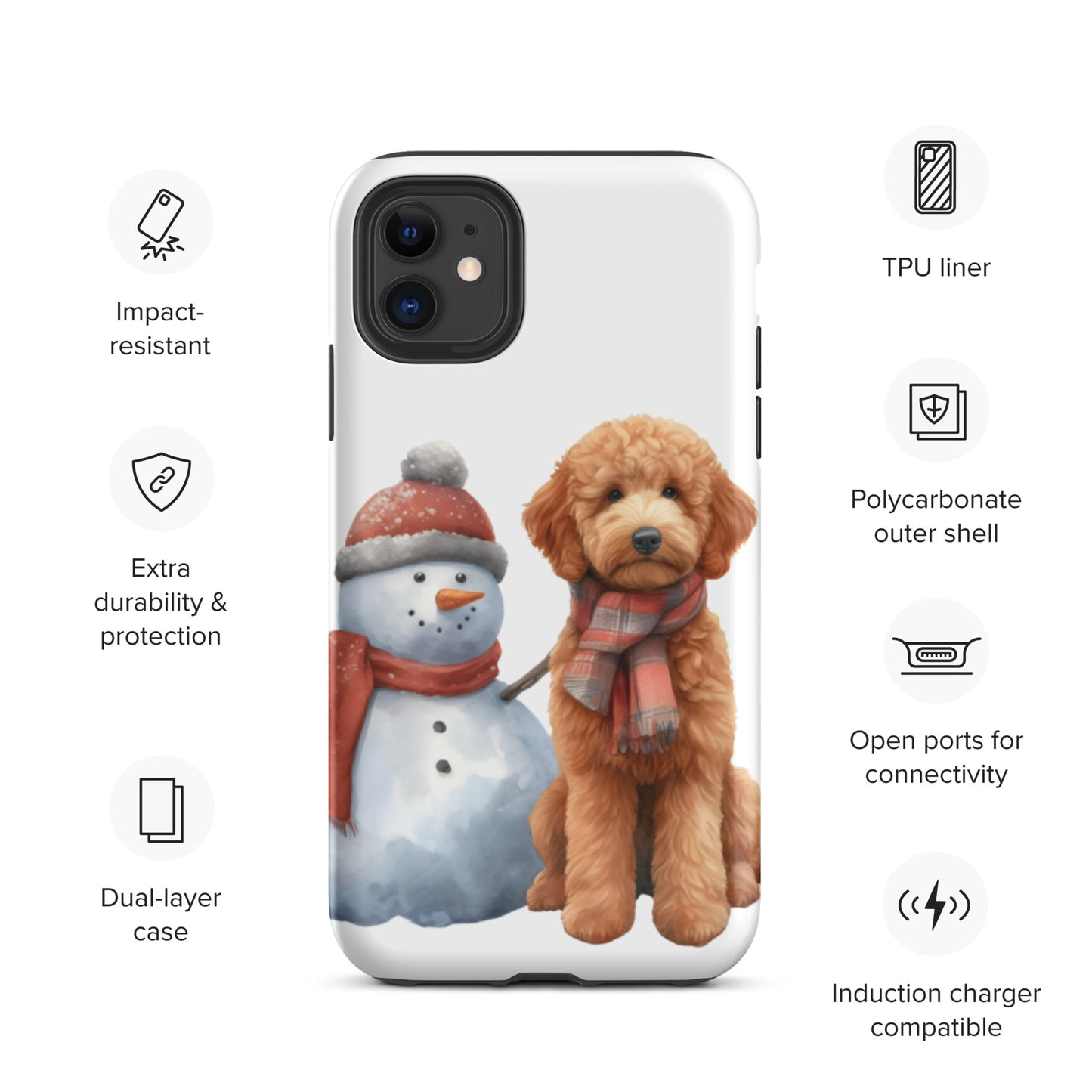 Christmas Doodle w/Snowman Tough Case for iPhone®