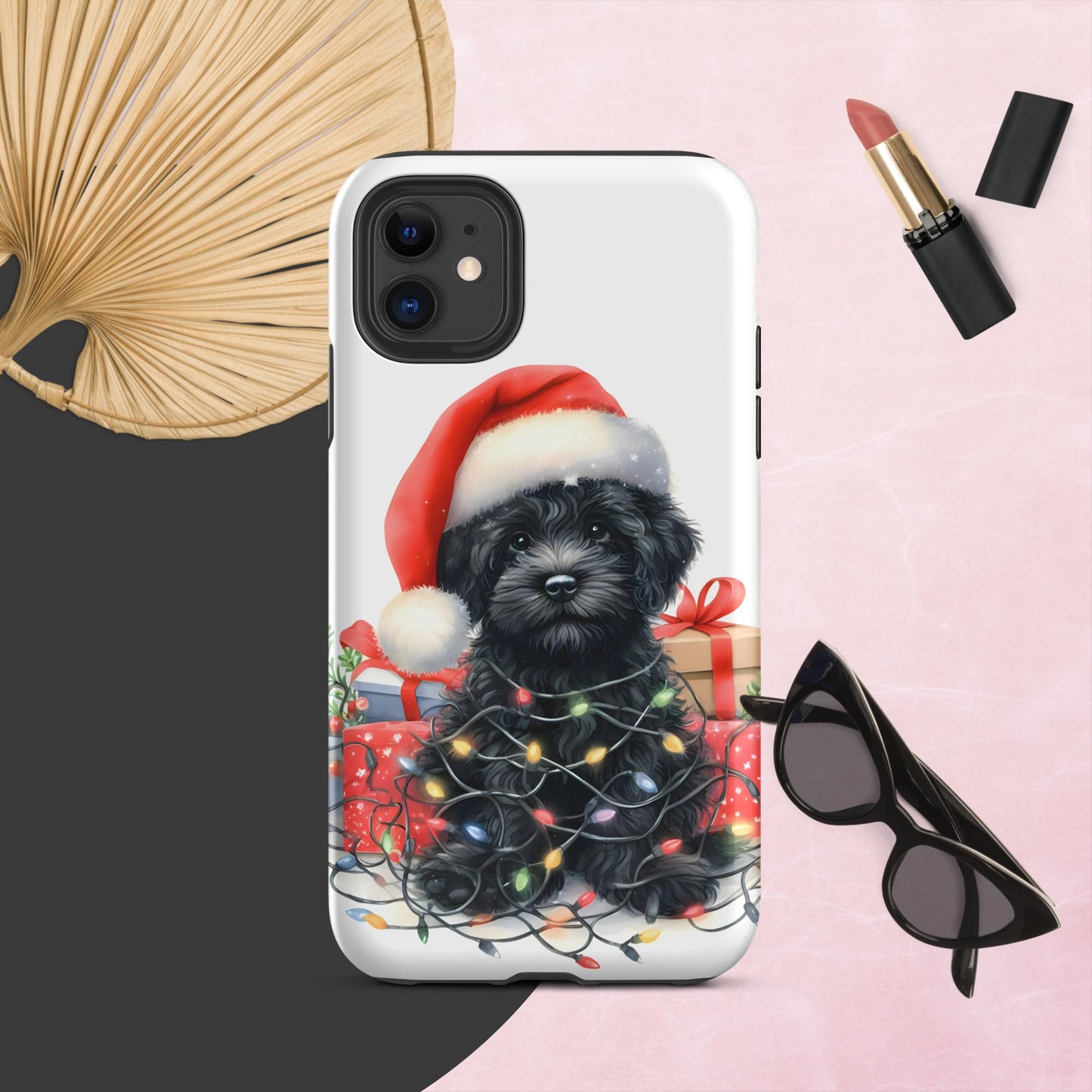 Black Doodle Puppy Tough Case for iPhone®