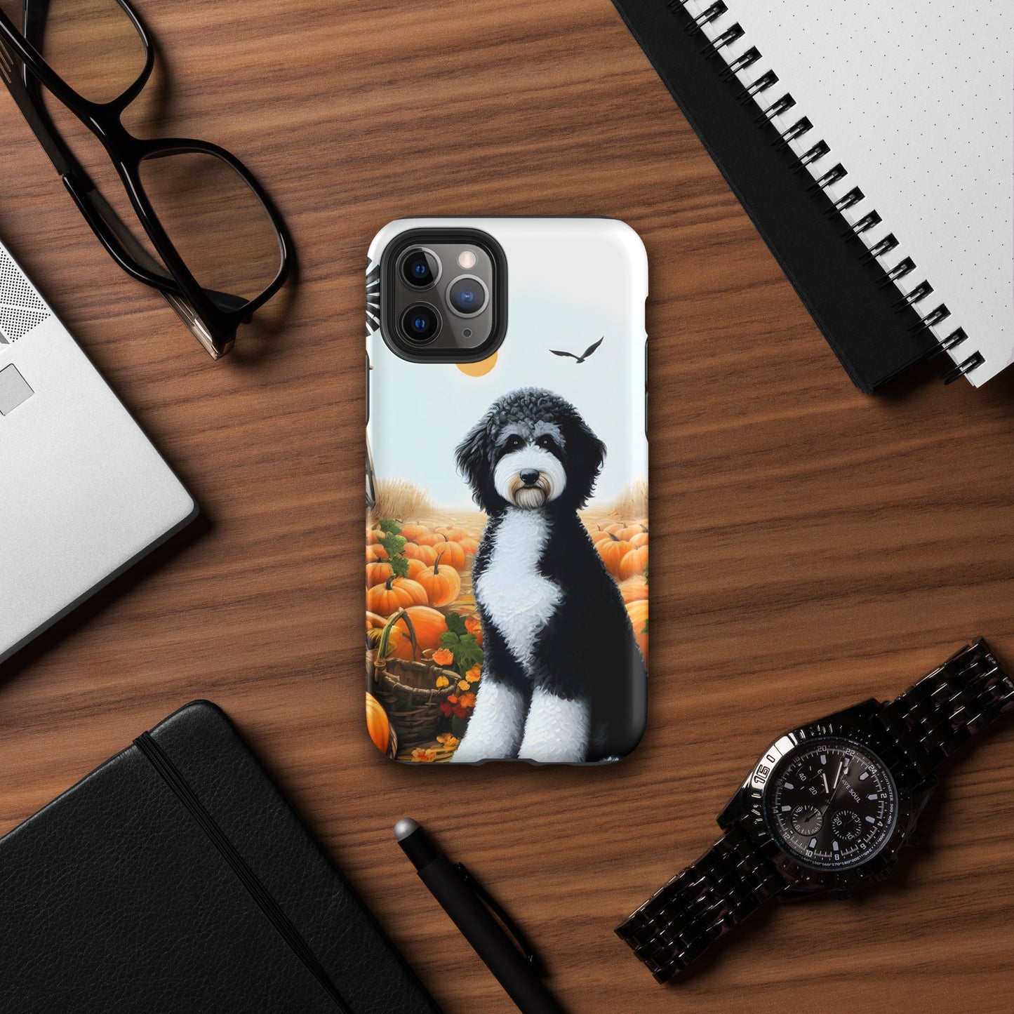 Fall Pumpkins Black & White Doodle Tough Case for iPhone®