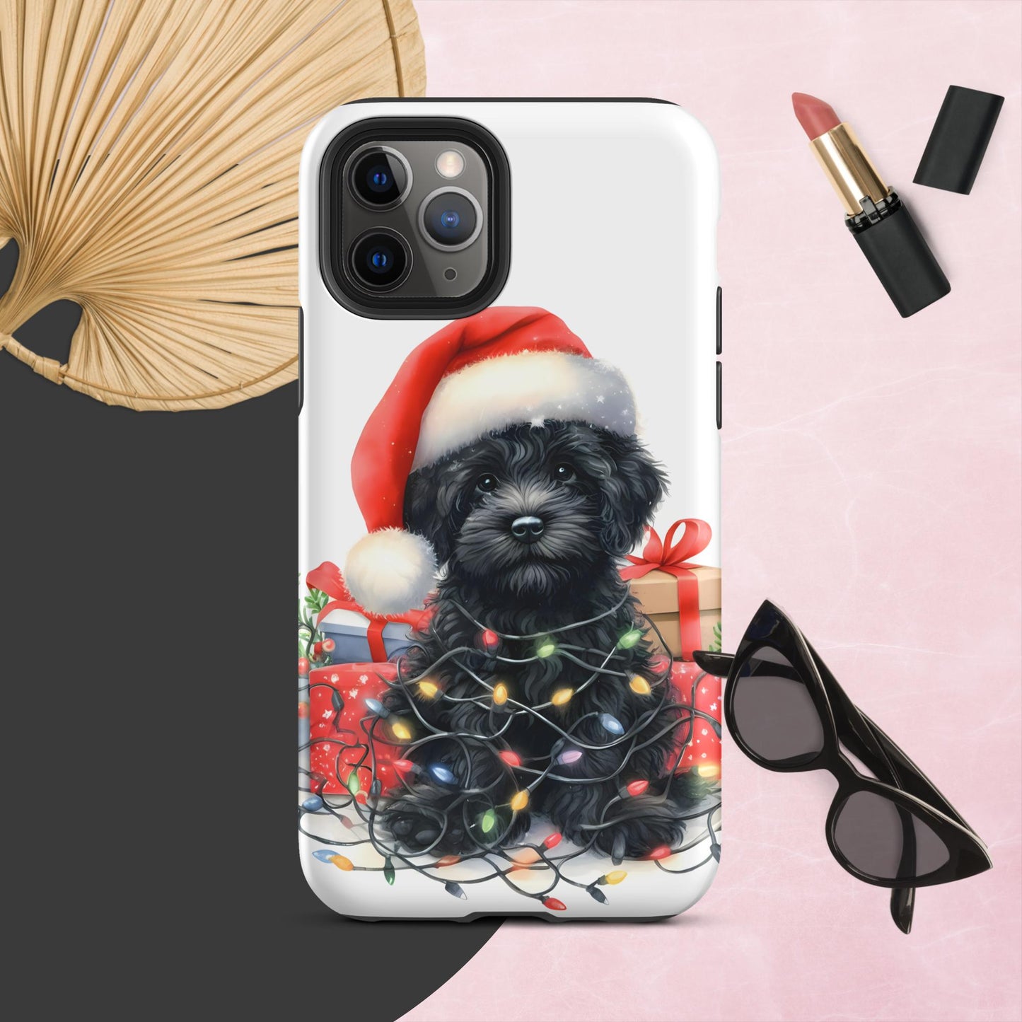 Black Doodle Puppy Tough Case for iPhone®