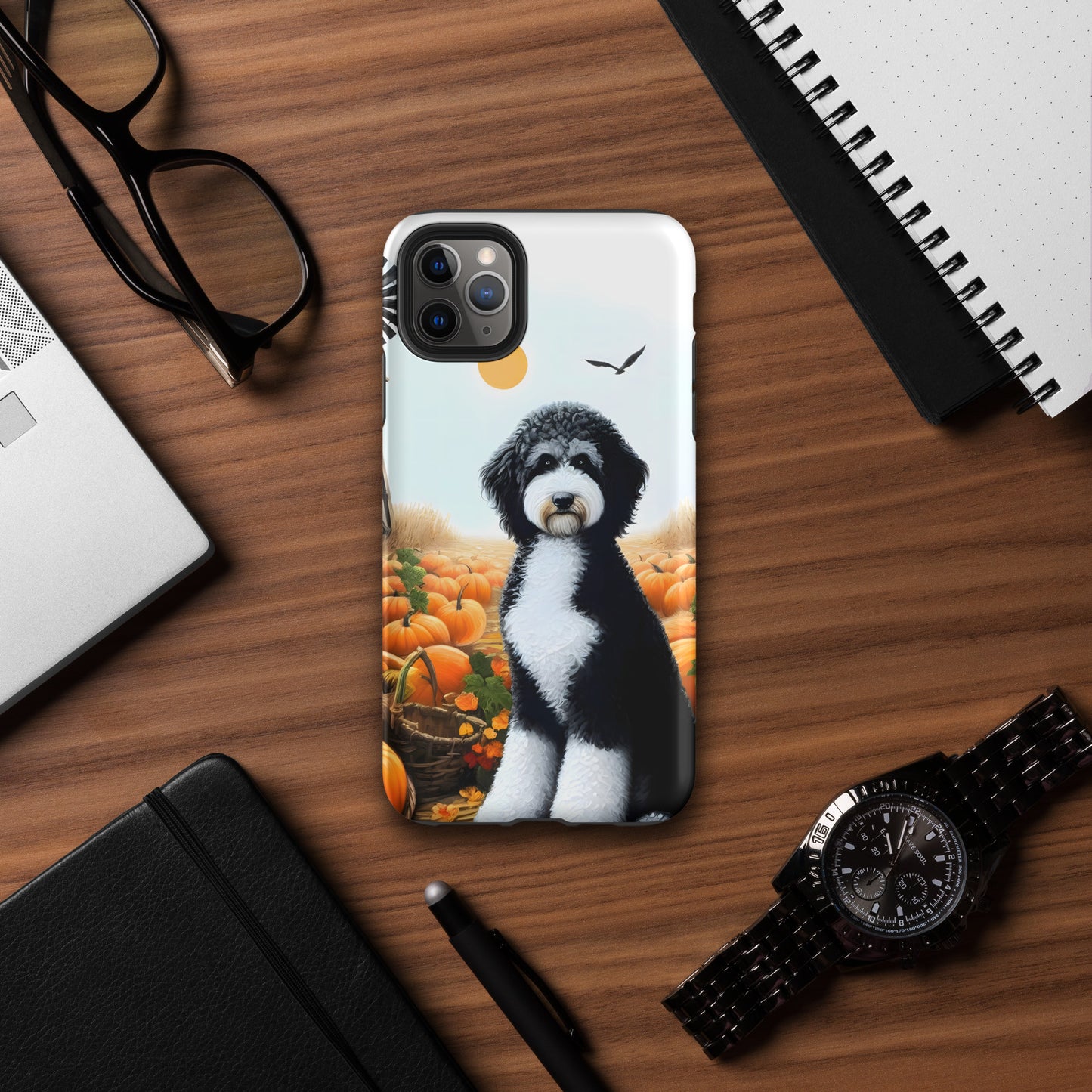 Fall Pumpkins Black & White Doodle Tough Case for iPhone®