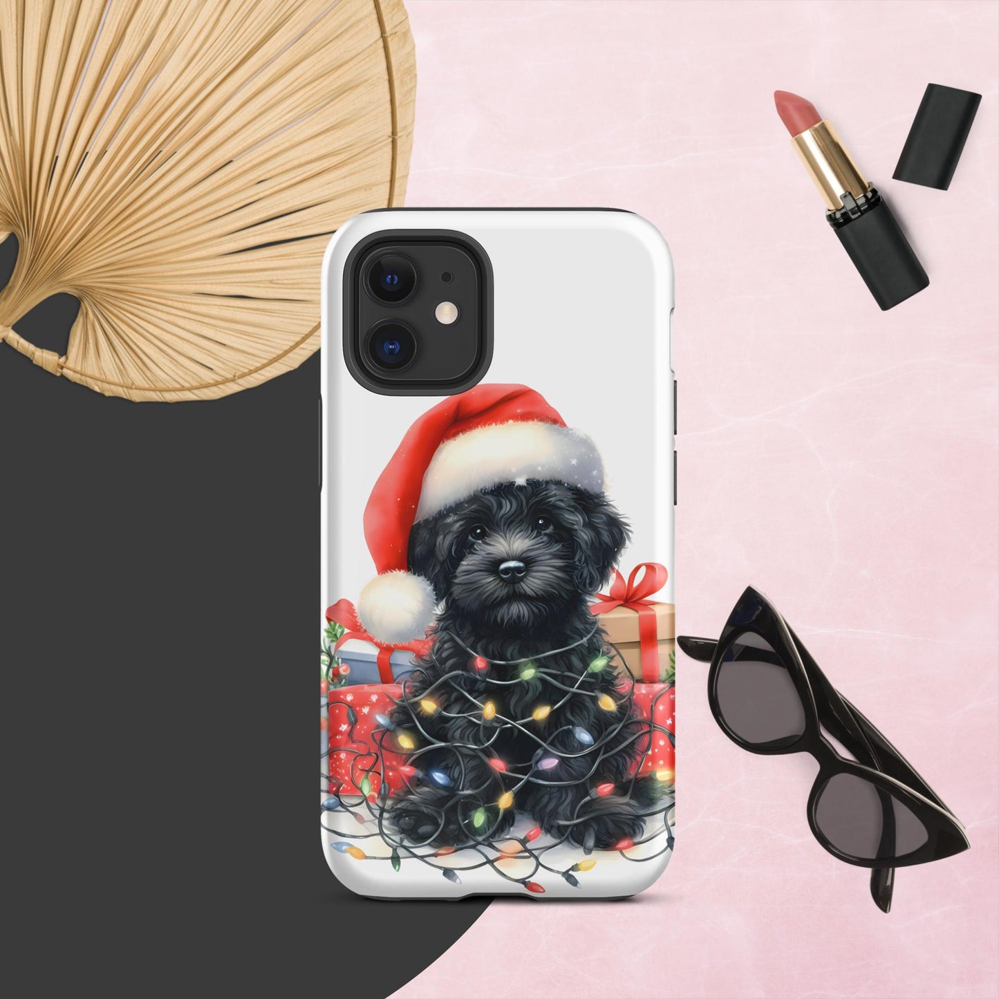 Black Doodle Puppy Tough Case for iPhone®