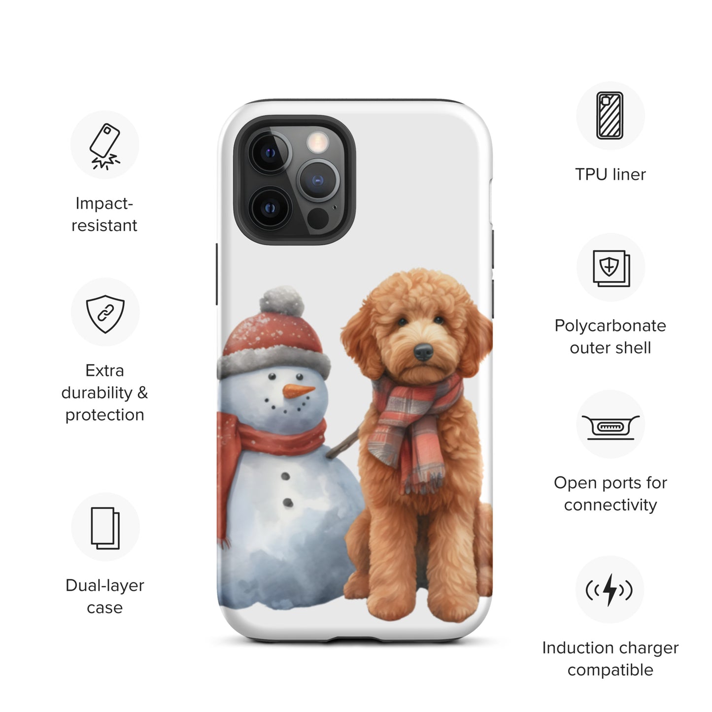 Christmas Doodle w/Snowman Tough Case for iPhone®