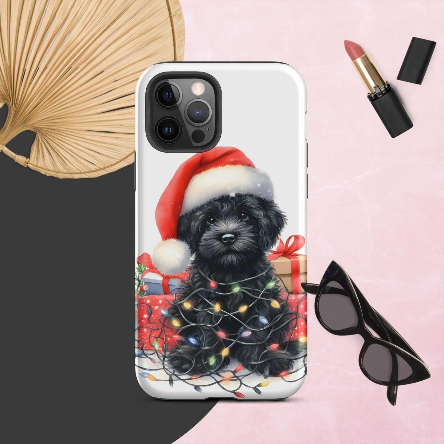 Black Doodle Puppy Tough Case for iPhone®