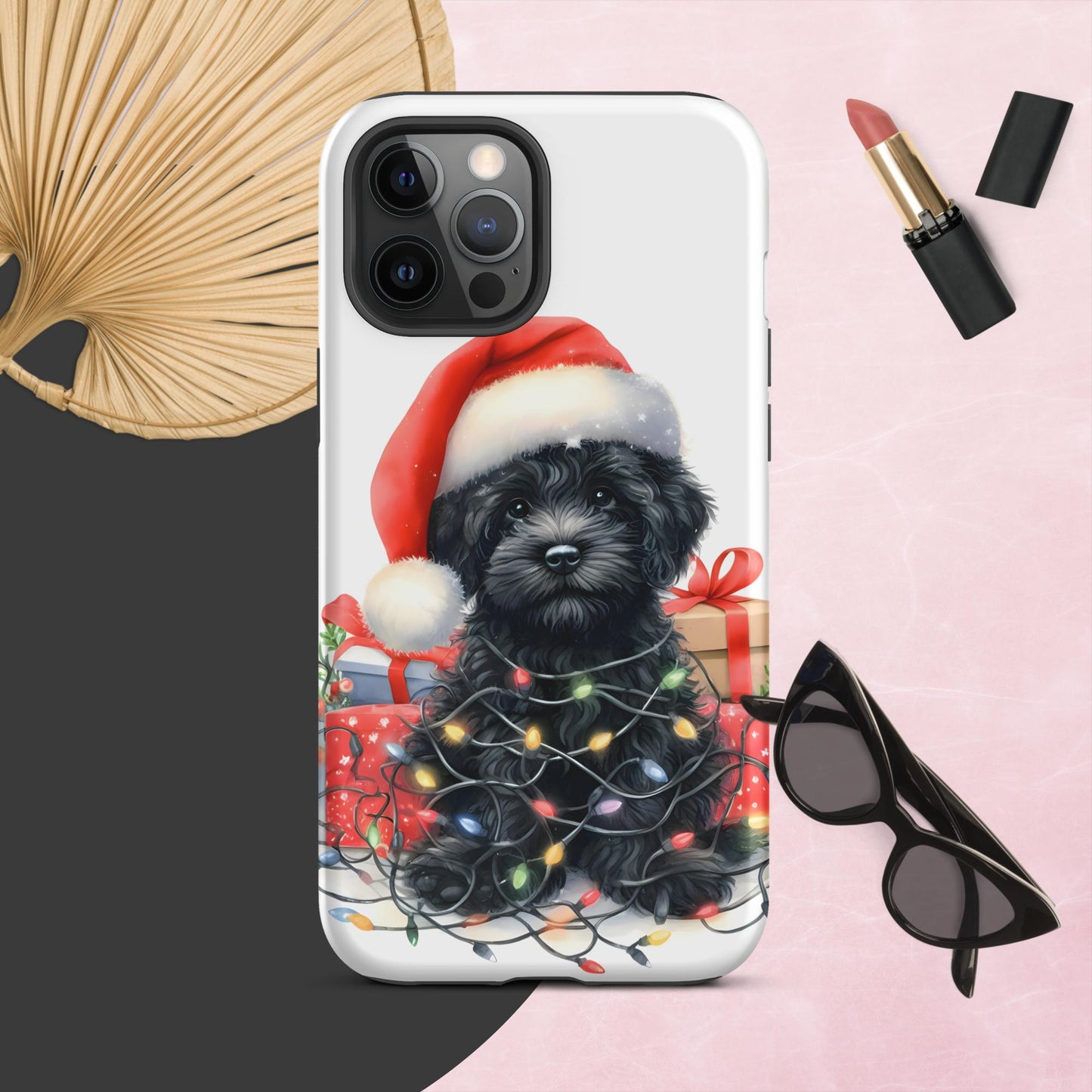 Black Doodle Puppy Tough Case for iPhone®