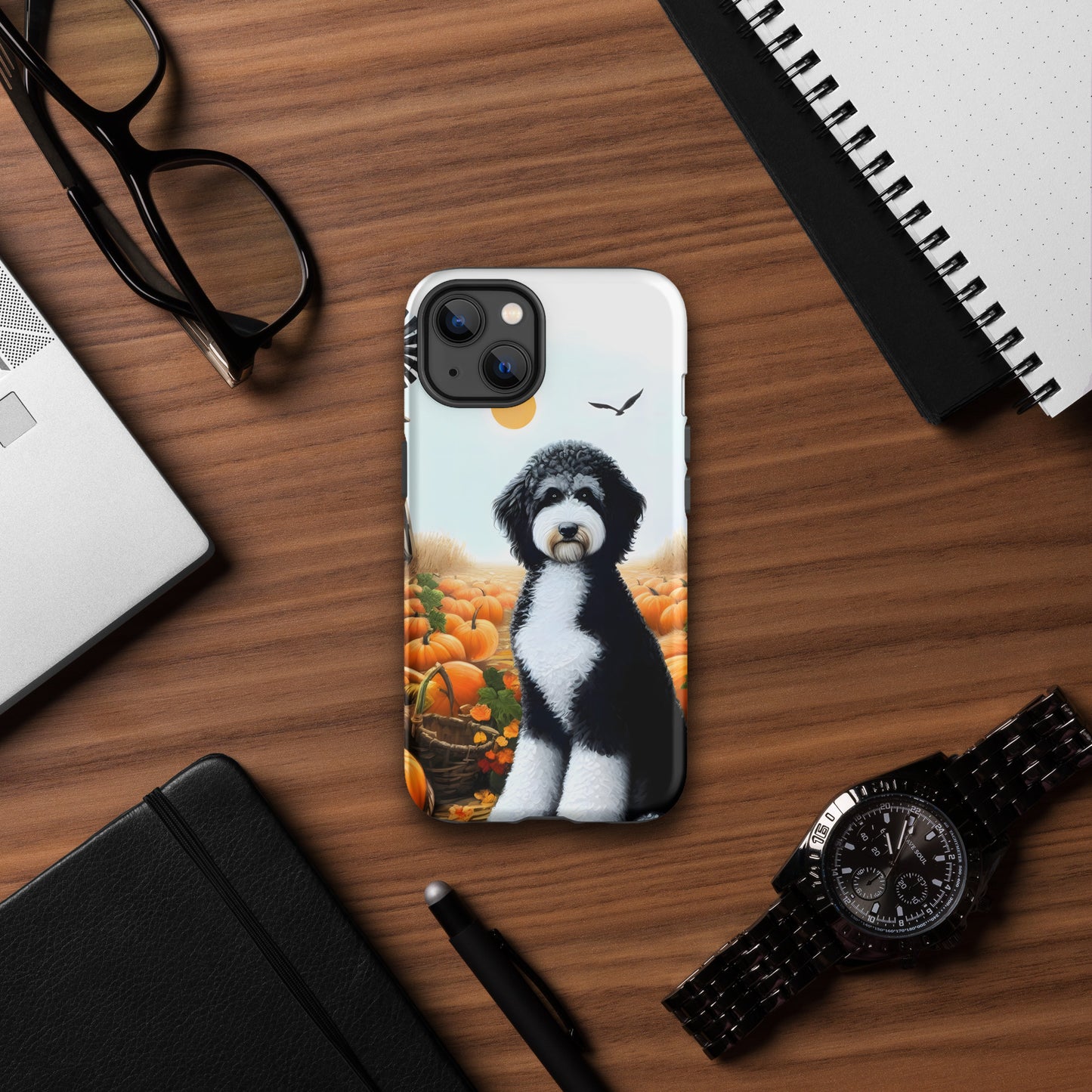 Fall Pumpkins Black & White Doodle Tough Case for iPhone®