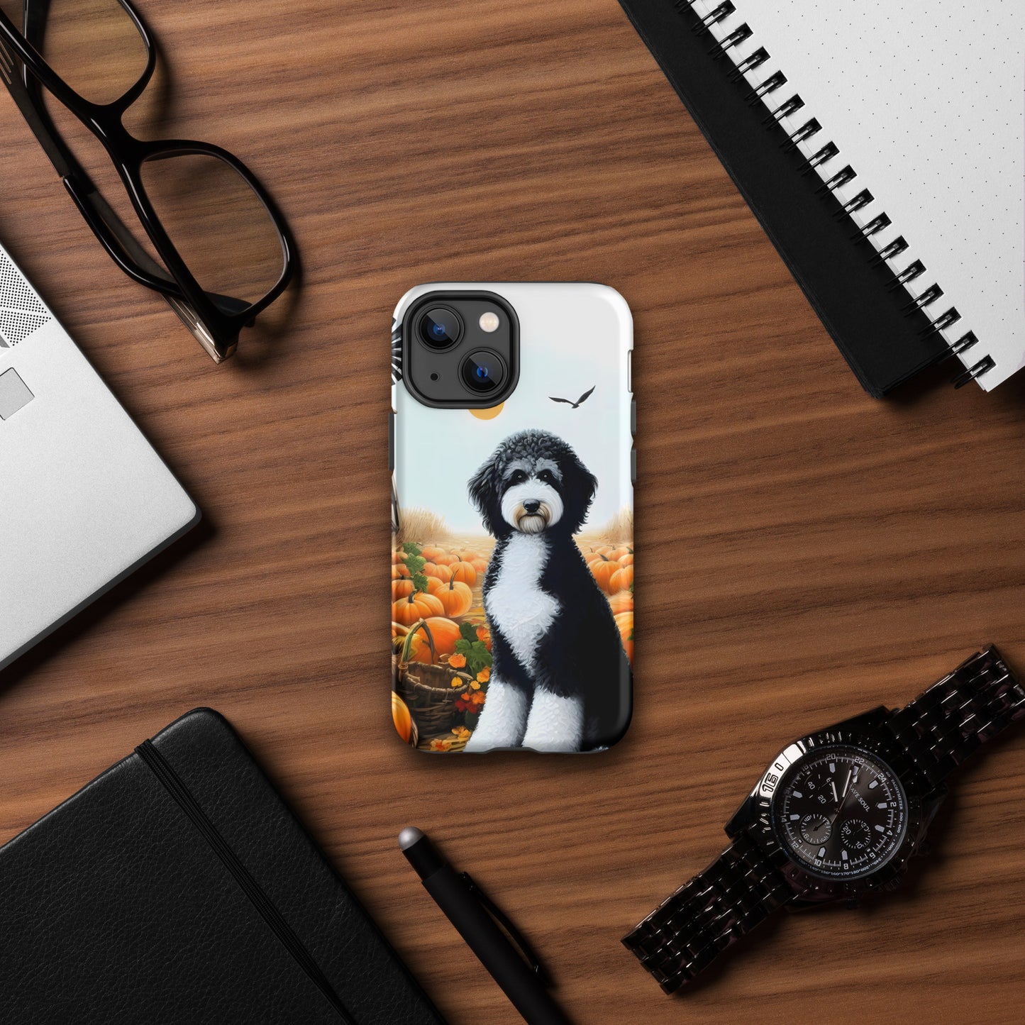 Fall Pumpkins Black & White Doodle Tough Case for iPhone®