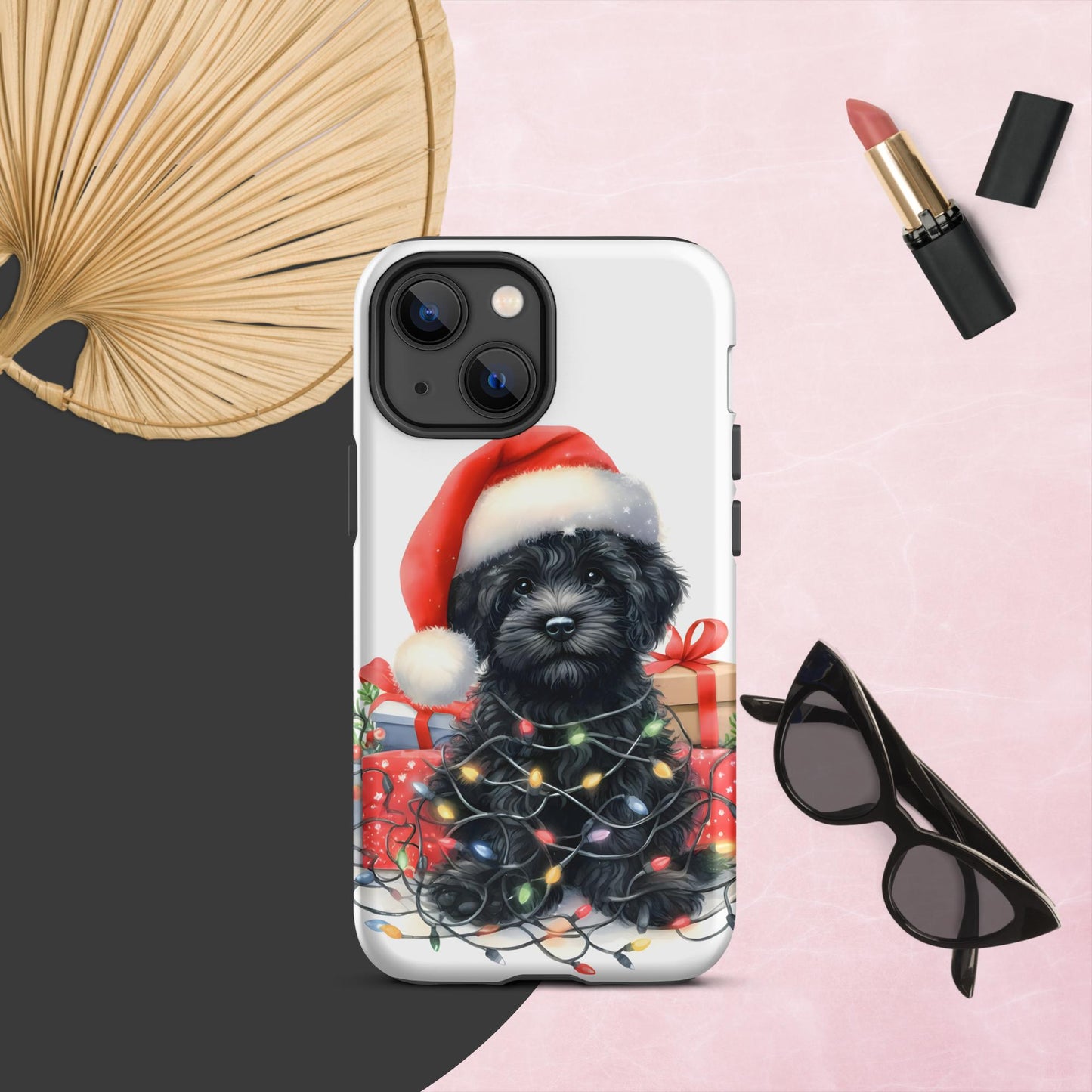 Black Doodle Puppy Tough Case for iPhone®