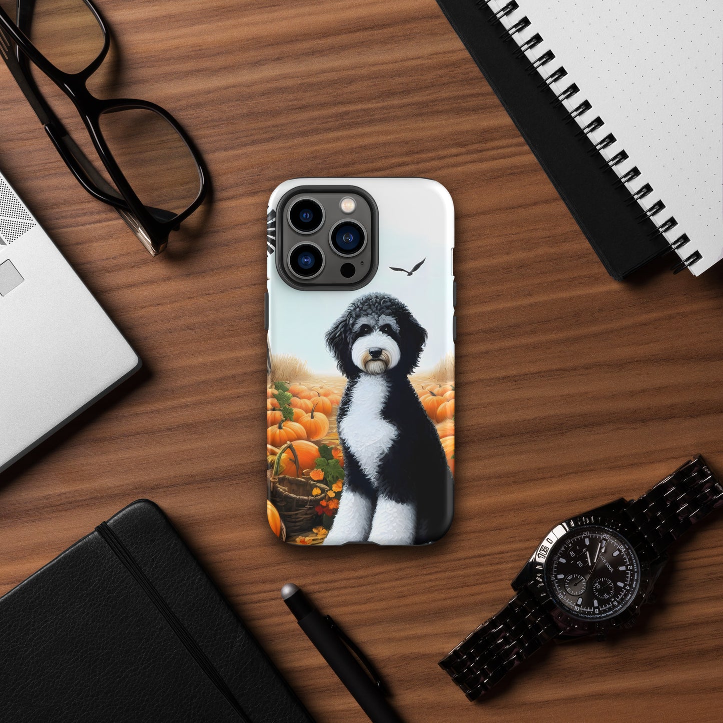 Fall Pumpkins Black & White Doodle Tough Case for iPhone®