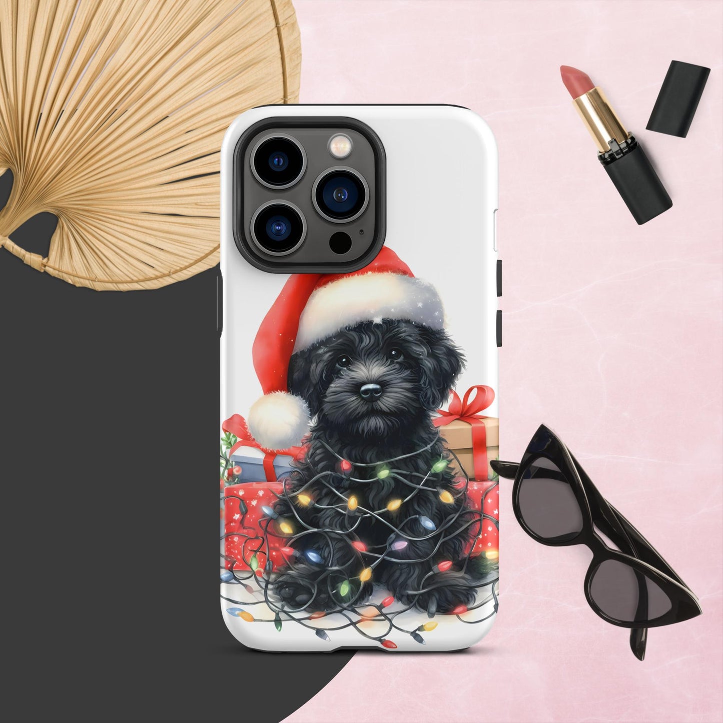 Black Doodle Puppy Tough Case for iPhone®