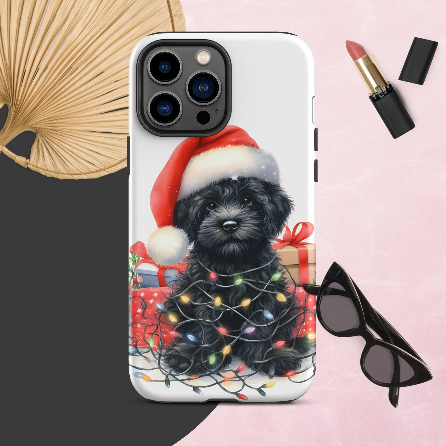 Black Doodle Puppy Tough Case for iPhone®